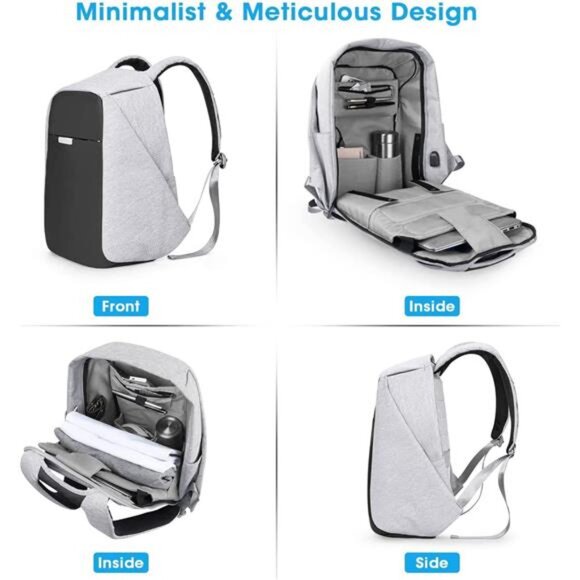 Anti Theft Backpack 15.6 Inch Laptop Travel Backpack with Hidden Zipper - Picture 5 of 7